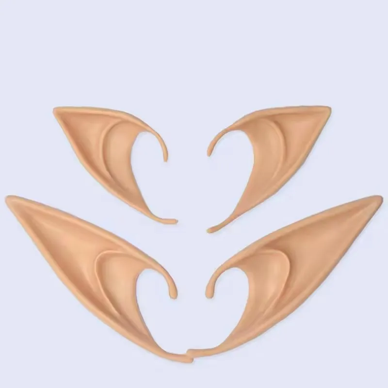 Nicro Good Quality Rubber Simulation Elf Ears Halloween Masquerade Props Fake Ears For Indoor Halloween Party Decorations Props