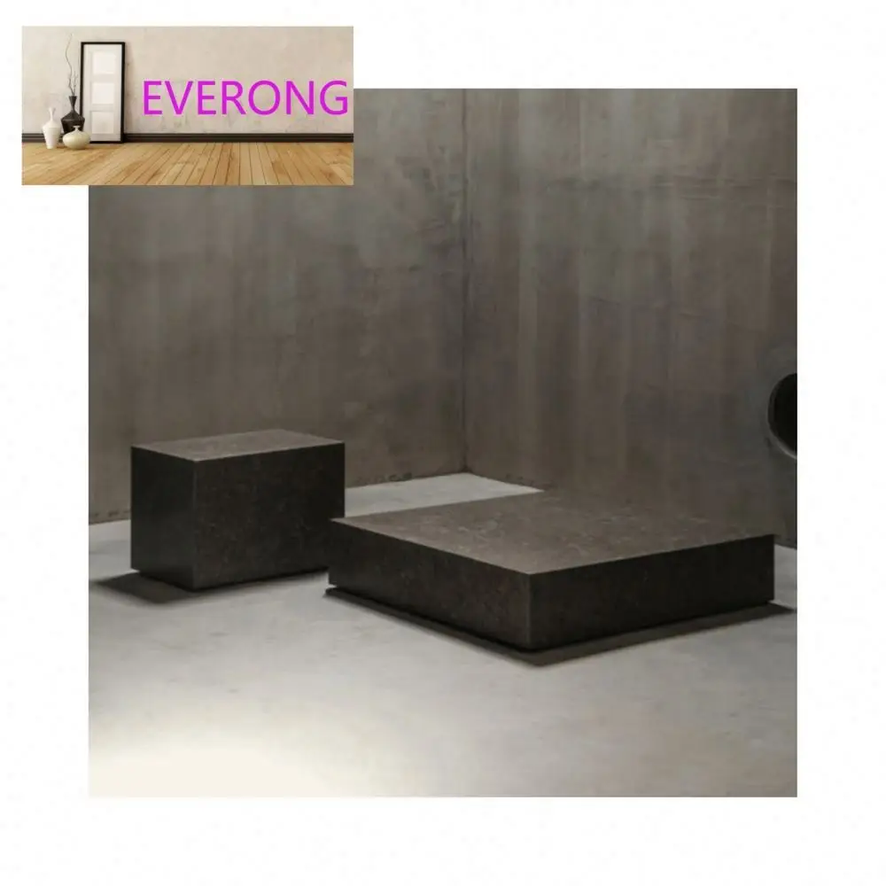 EVERONG Nordic Design Natural Stone Coffee Center Table Living Room Furniture Atlantic Blue Limestone Edge L Marble Coffee Table