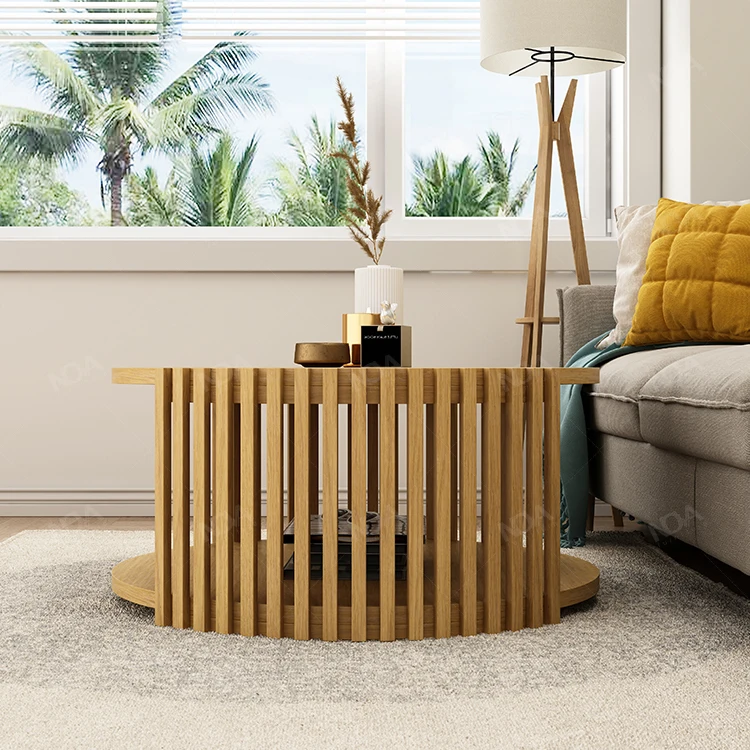 New Luka Series Modern Style Round Solid Wood Coffee Tea Table for Home Living Room Furniture Leisure Central End Shelf