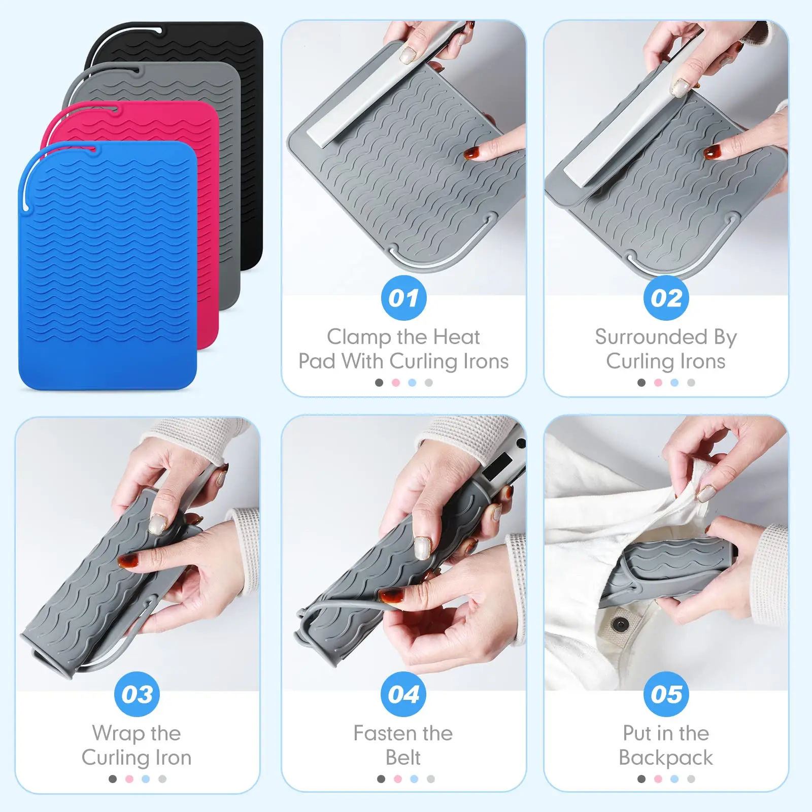 New Insulating Heat-Resistant Silicone Pad Flat Iron Hair Straightener Mat Curling Iron Pad