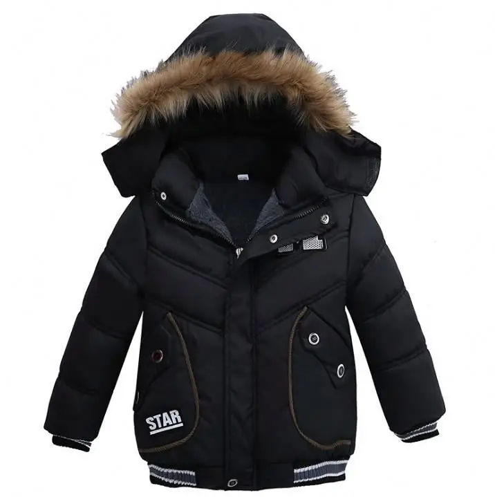 Детское зимнее теплое уличное пуховое пальто унисекс, детское однотонное пальто в простом стиле, плюшевое пальто с капюшоном