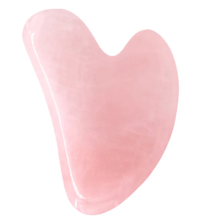 
Pink Jade Gua Sha Scraping Massage Tool Rose Quartz Heart Shaped Gua Sha Stone Tools For Face And Neck 