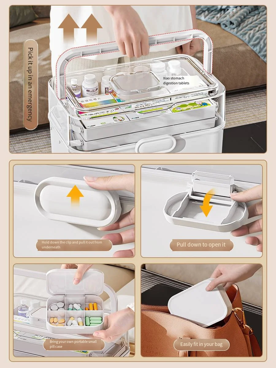 Large household medicine cabinet Medicine storage box Medicine storage box Large capacity emergency medical kit