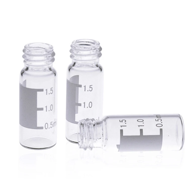 Laboratory glassware 1.5mL 2mL glass hplc sample vial for gas liquid chromatography instrument analysis