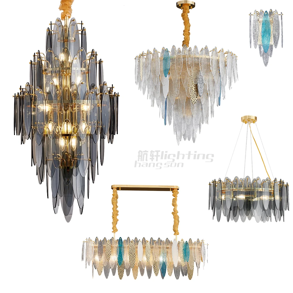 Living dinning room new designer hanging lights modern lamp smoke frosted white waterdrop glass pendant lighting chandelier