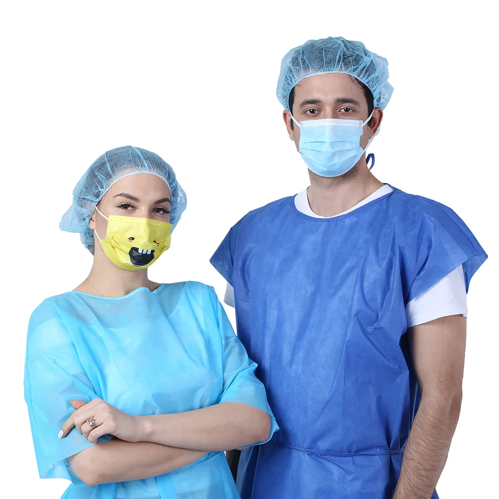 CE ISO White Black Yellow Pink Green Blue Nonwoven Bouffant Disposable caps food processing hair cap