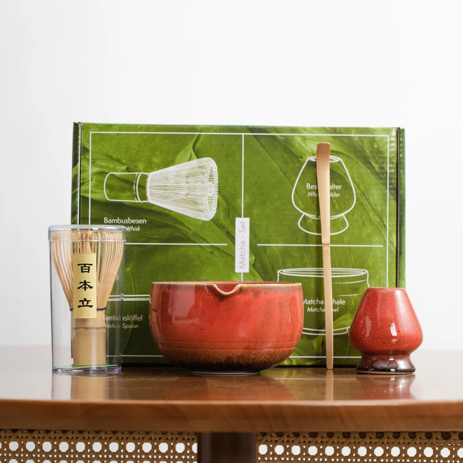 Custom Logo Japanese Matcha Tea Set With Matcha Bowl And Spoon Starter Kit For Tea Matcha Making