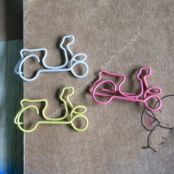 Different types of paper clips Promotion gift bicycle bike paper clip pack of 6pcs paper card package