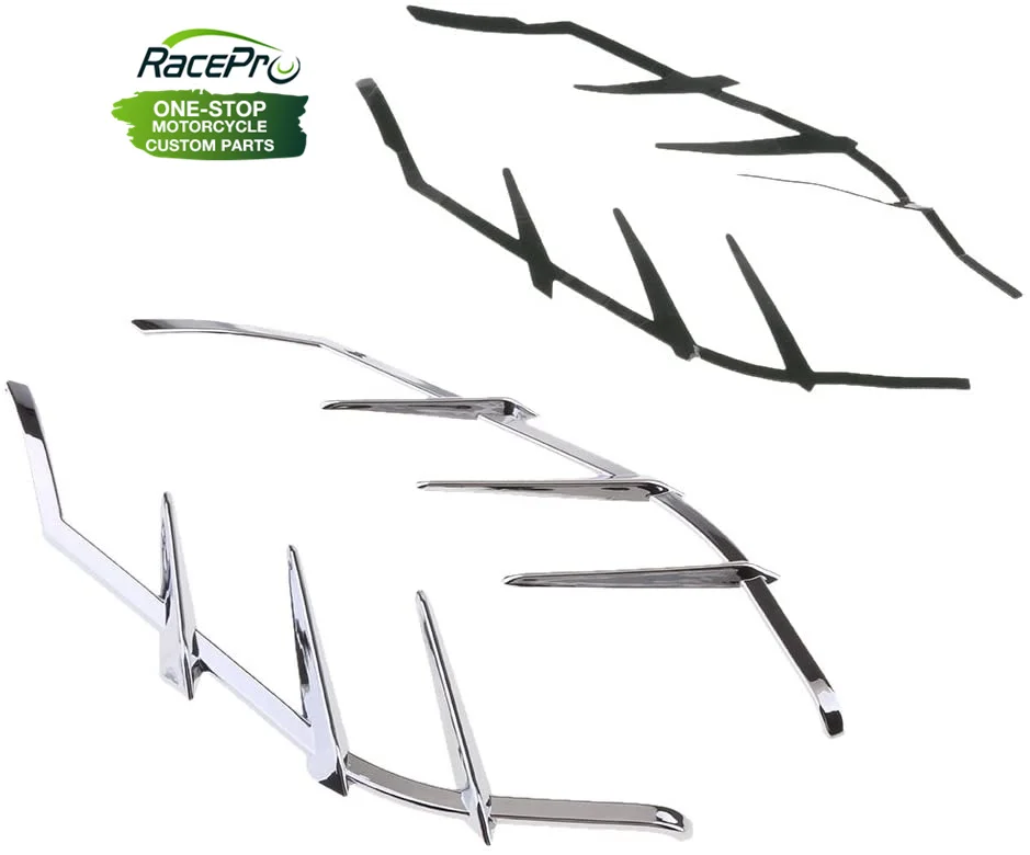 Racepro ABS Motorcycle Chrome Mid-Frame Air Deflector Trims For Harley Touring Trike Models 2009-2016