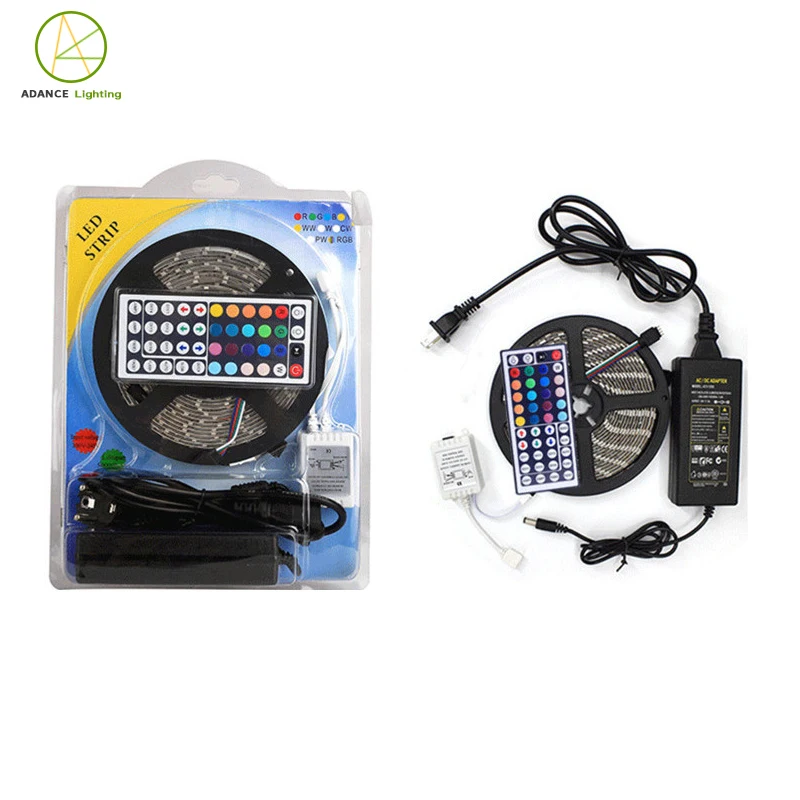 
Wholesale Led Lighting 5050 RGB LED Strip Light + Power Adapter + 24 Key Remote LED Strip Kit 