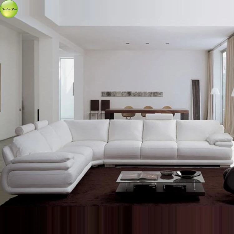 Living room white leather corner sofa designs 711