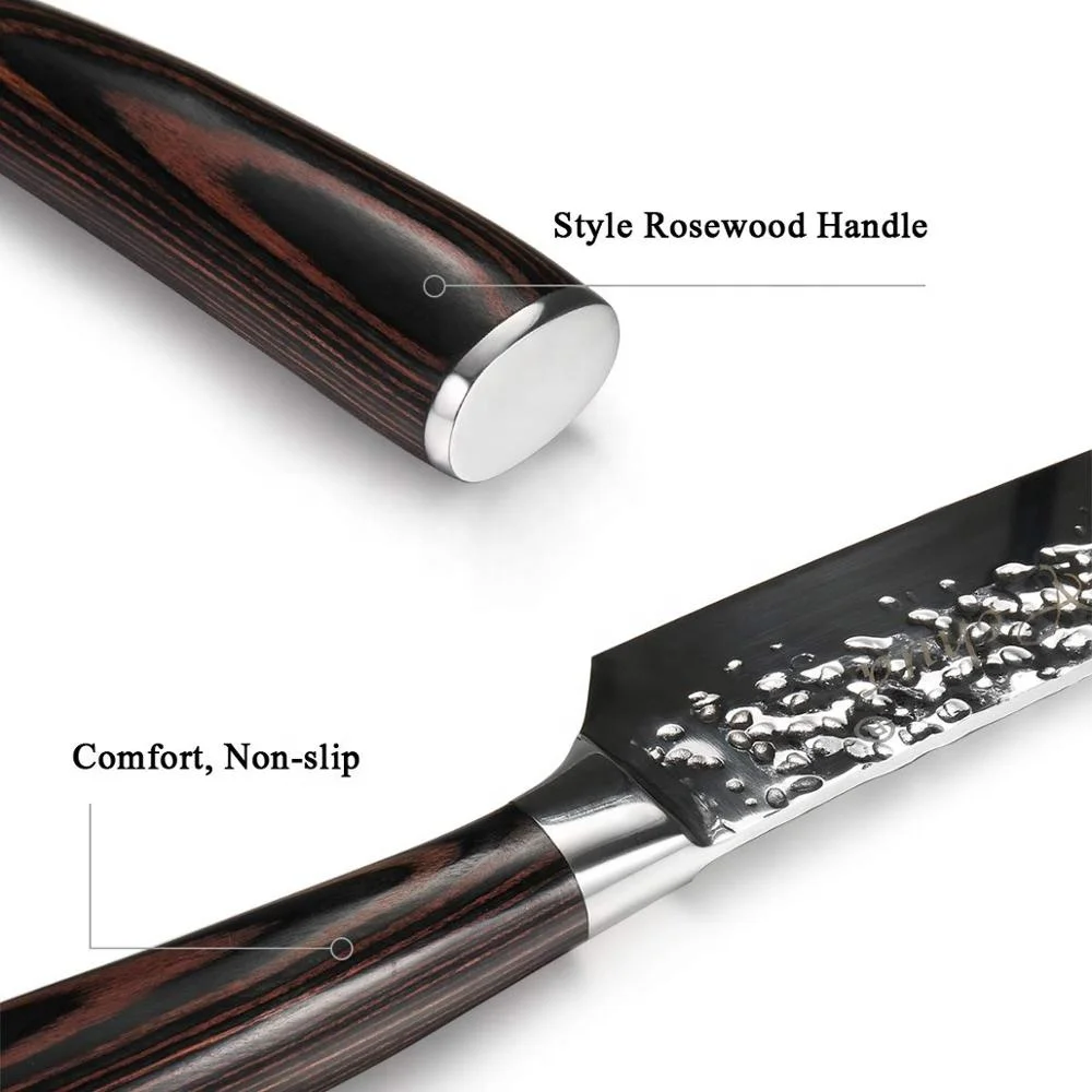 Professional 8 inch High Carbon Stainless Steel Paaka Wood Handle Kitchen Chef Knife