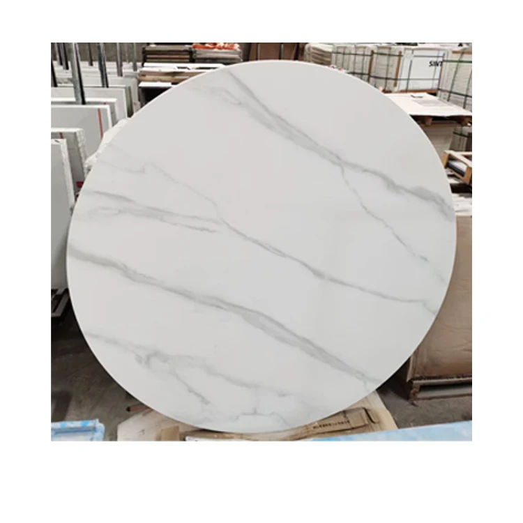 Artificial marble floor tile white gold calacatta quartz terrazzo table