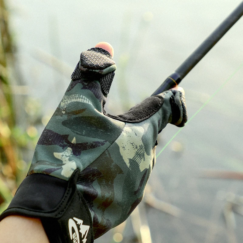 GOLOVEJOY DB68 Breathable Upf 50+ Uv Protection Sun Fingerless Fish Scale Gloves Cycling Antislip Fishing Gloves
