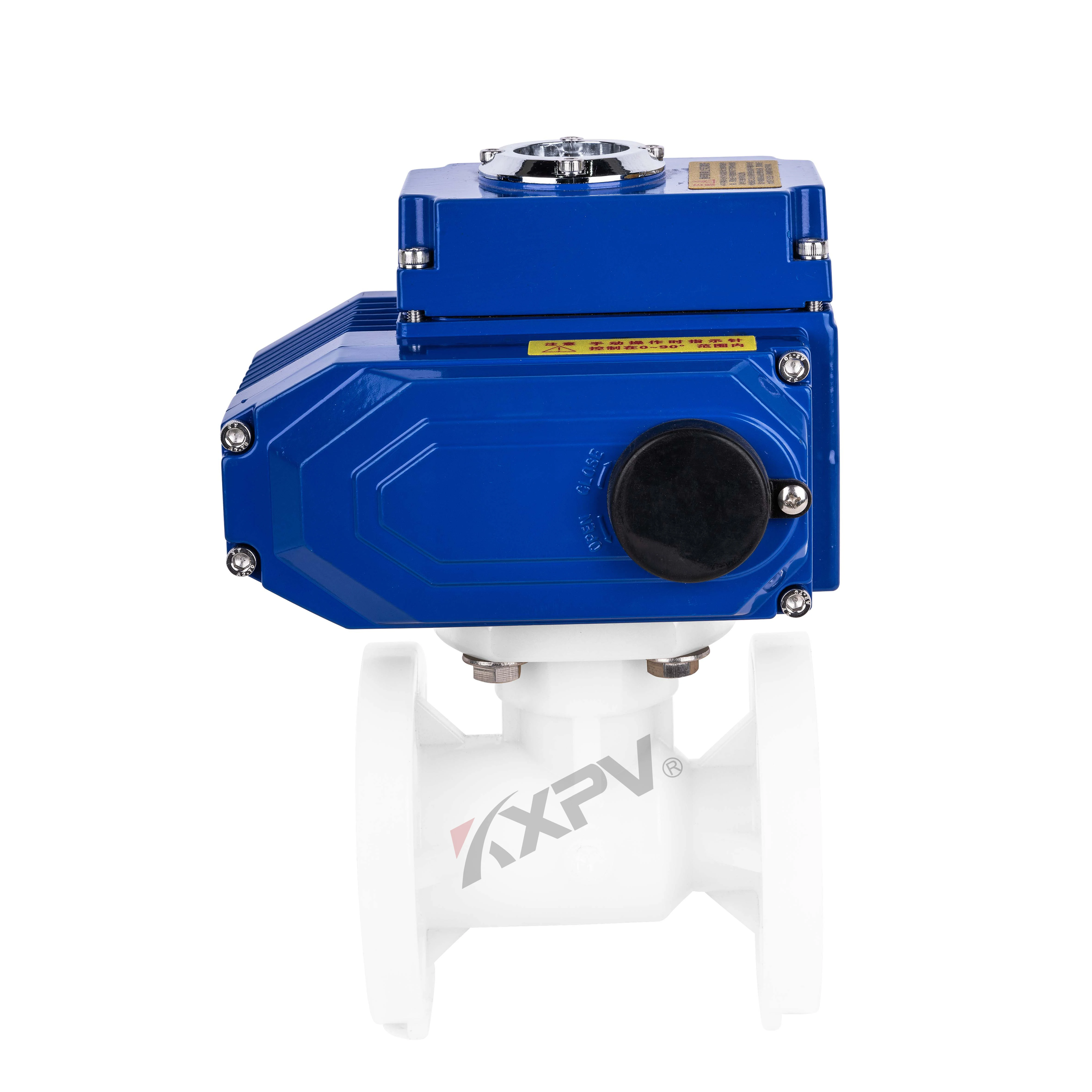 China high quality plastic electric flanged pvdf ball valve 2'-10' 2in-10in for industry automaticcontrol ANSI/ASTM standard