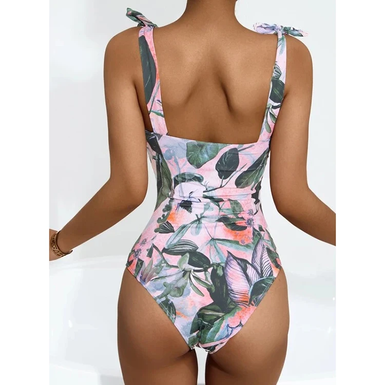 2022 Fashion Swim Wear Floral Design Sexy Bandeau Bikinis Two Piece Woman Swimwear