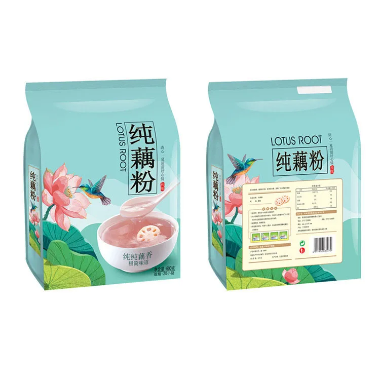 Eight Side Seal Stand-Up Pouches 600G Mylar Food Grade Zip Lock Packing Bags for Lotus Root Flour and Rice
