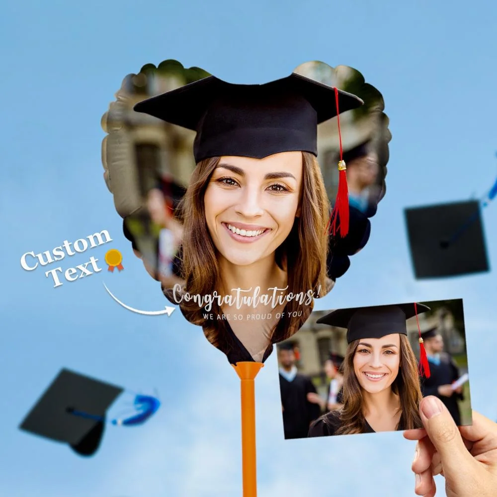 Custom Photo Congratulations Balloon Graduation Foil Balloons for Graduation Party Decorations Supplies