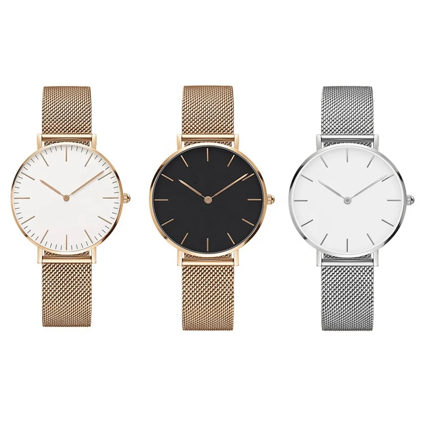 High End Unisex Quartz Wrist Watch Rose Gold/Silver Custom Made for Women Iced out round Case Fashionable Bracelet Style
