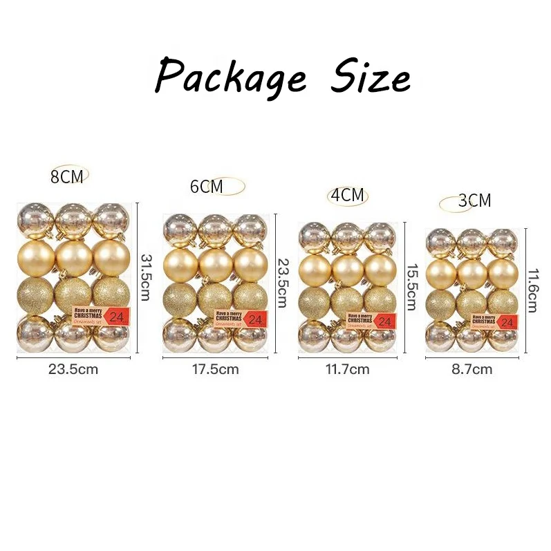 Christmas Balls Christmas Tree Ornaments Shatterproof Christmas Decorations Tree Balls for DIY Handcraft Holiday Party Decor