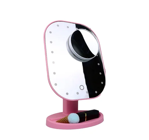 2024 hot USB Charging 10x Magnification LED Desktop Makeup Mirror Portable Vanity Table Top Vanity Mirror with Light