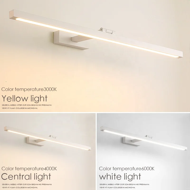 
Black and white all-aluminum lamp body mirror front lamp bathroom IP44 dressing table mirror lamp 