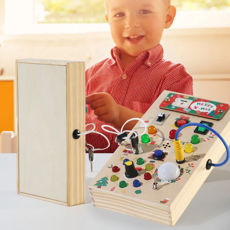 Wholesale high quality wooden busy board kids toys for early childhood education