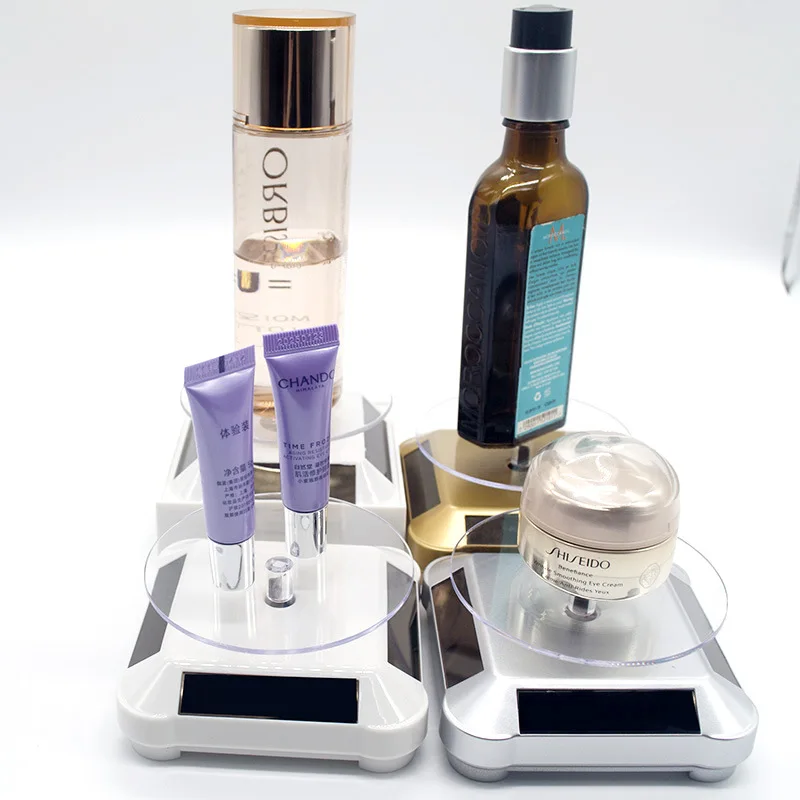 Solar Powered Automatic Rotation Showcases Glass Display Product Display Solar Display Stand