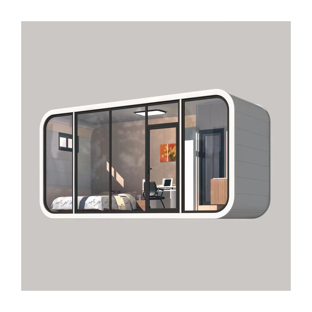 Modern outdoor ECO vessel mini aluminum space capsule hotel prefab tiny house with furniture mobile home