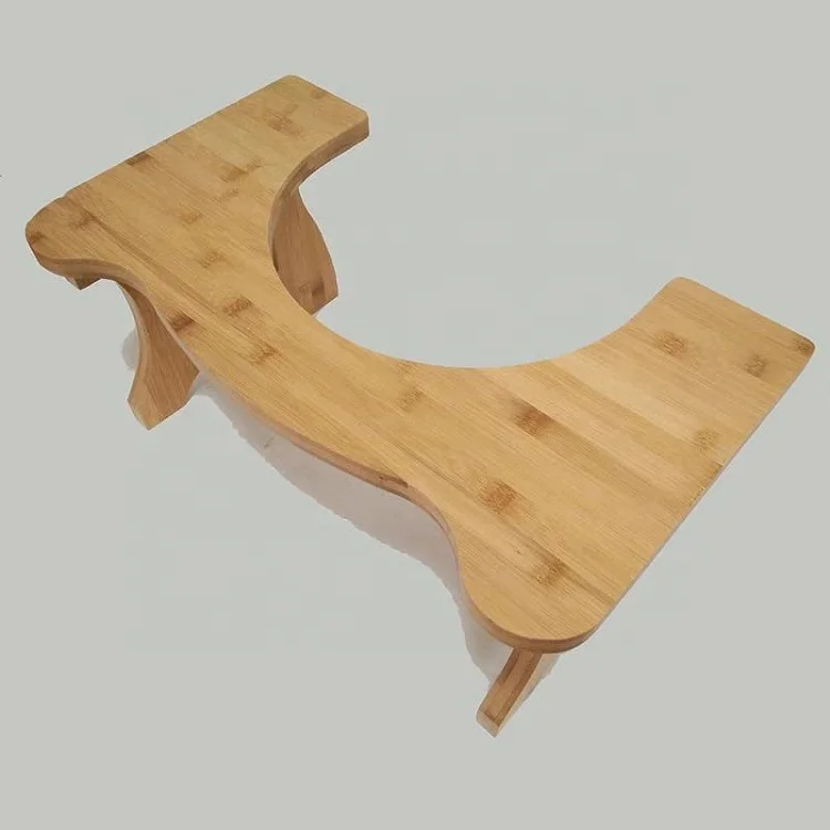 refined-bam Good bathroom folding bamboo toilet stool