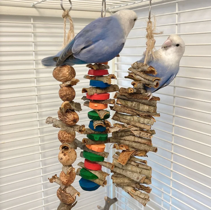 Wholesale Large Bird Parrot Chewing Toy - Natural Wooden Blocks Bird Parrot Tearing chew play toys bird wood swing