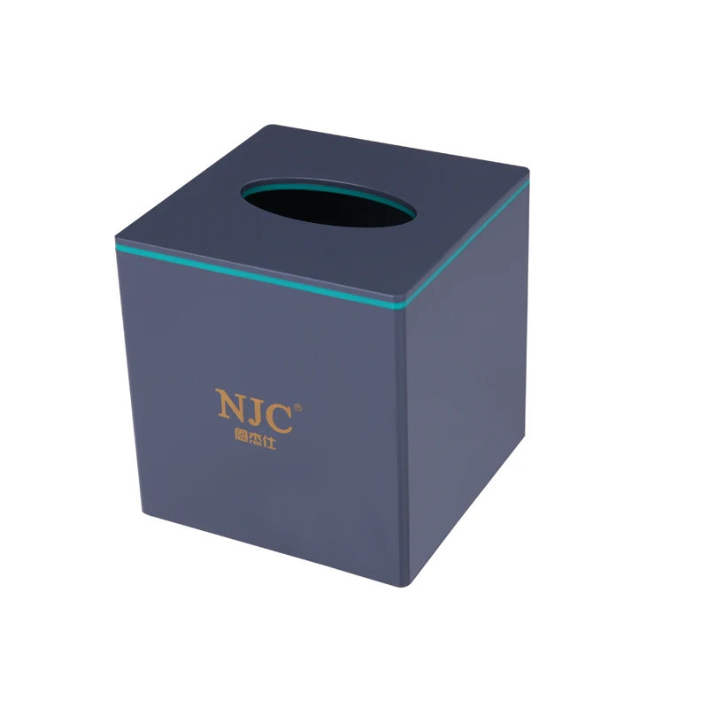 
acrylic rectangle dark blue with trimtowel service tray holder for 5 star hotel guest room 