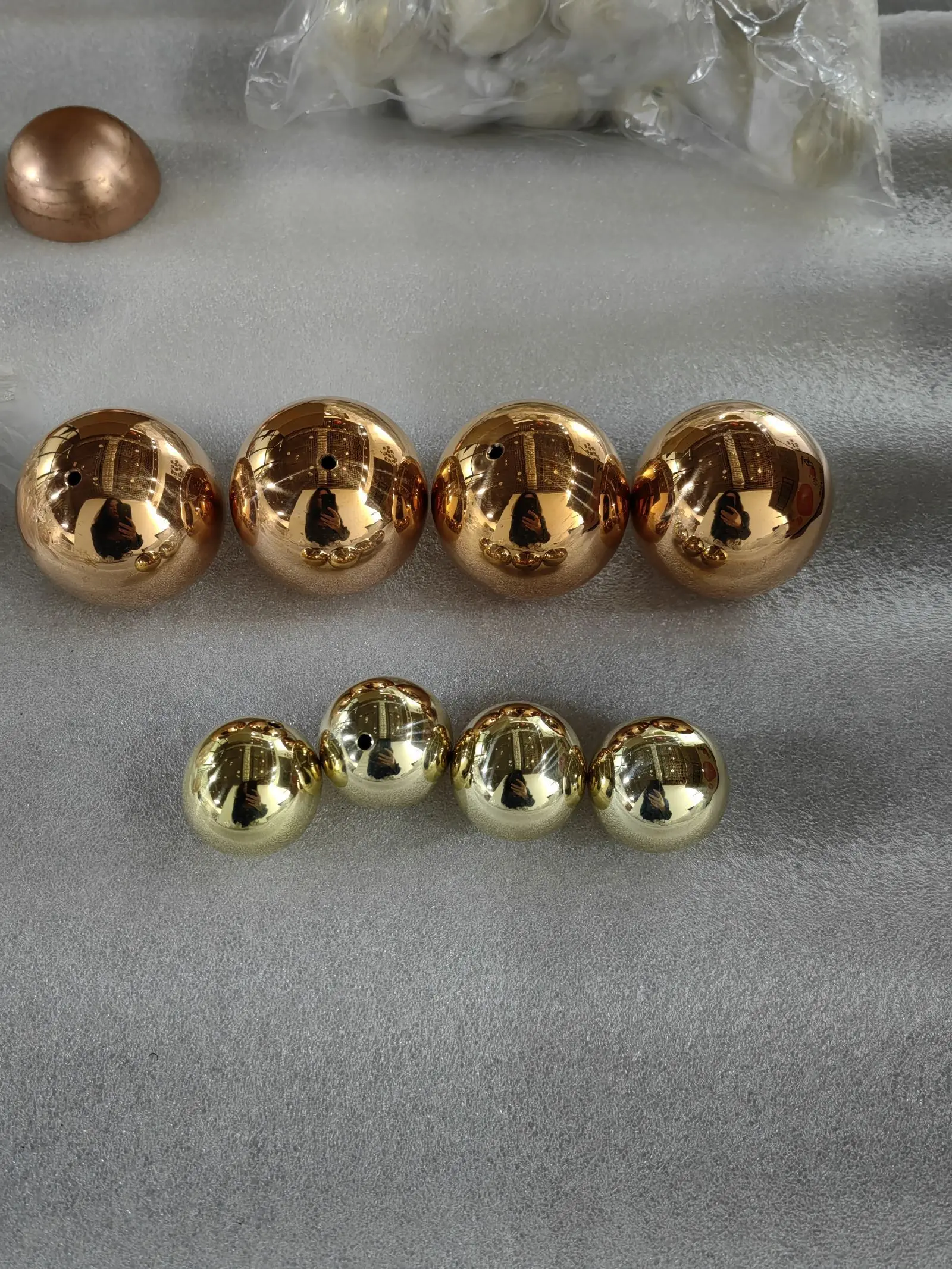 Custom Size Polished Large Balls 30mm Hollow Red Copper Pure Copper Ball