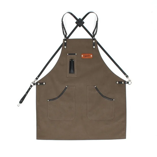SunYue Custom Work Apron Uniform Waxed Canvas Apron Barista Barber Apron