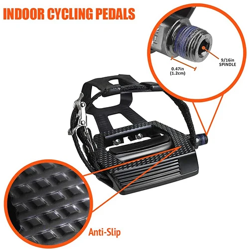 2022 New Product Bike Pedals Compatible 9/16' Pedals Cleats Included Bicycle Pedals With Toe Clips