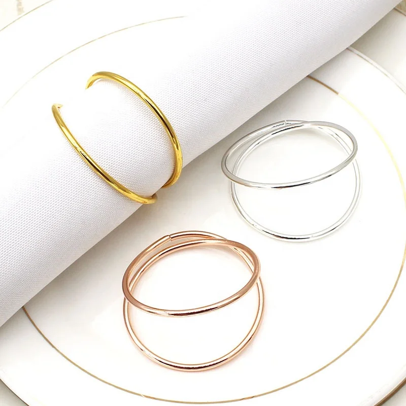 Other Hotel & Restaurant Supplies Table Decoration Coffee Decor Napkin Rings Circle Metal Napkin Ring Simple