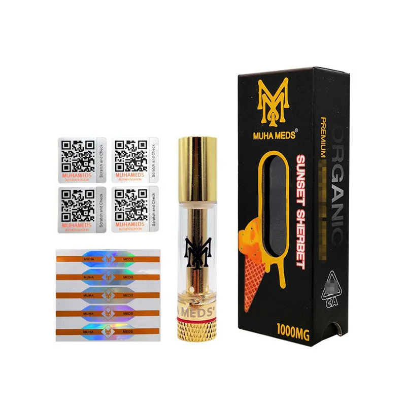 
Muha Meds Carts 1ml Gold CBD Vape Cartridge with Muha Meds Packaging 