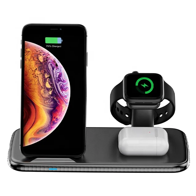 
UUTEK V5 2021 hot selling qi wireless charger fast charging 4 in 1 wireless phone charger new design 3 in 1 wireless charger 