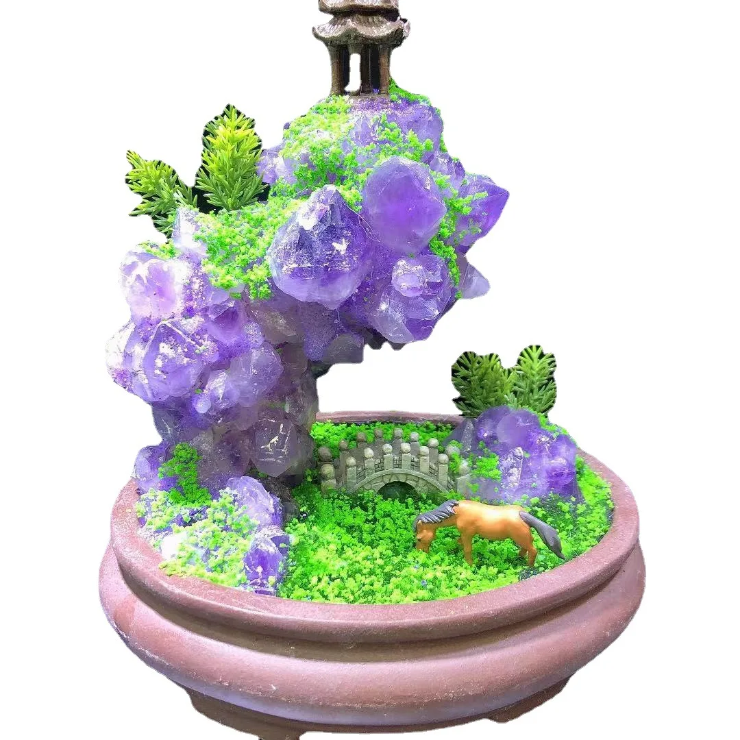 New Product Ideas 2021 Healing Crystals Stones Rockery Rough Amethyst Bonsai