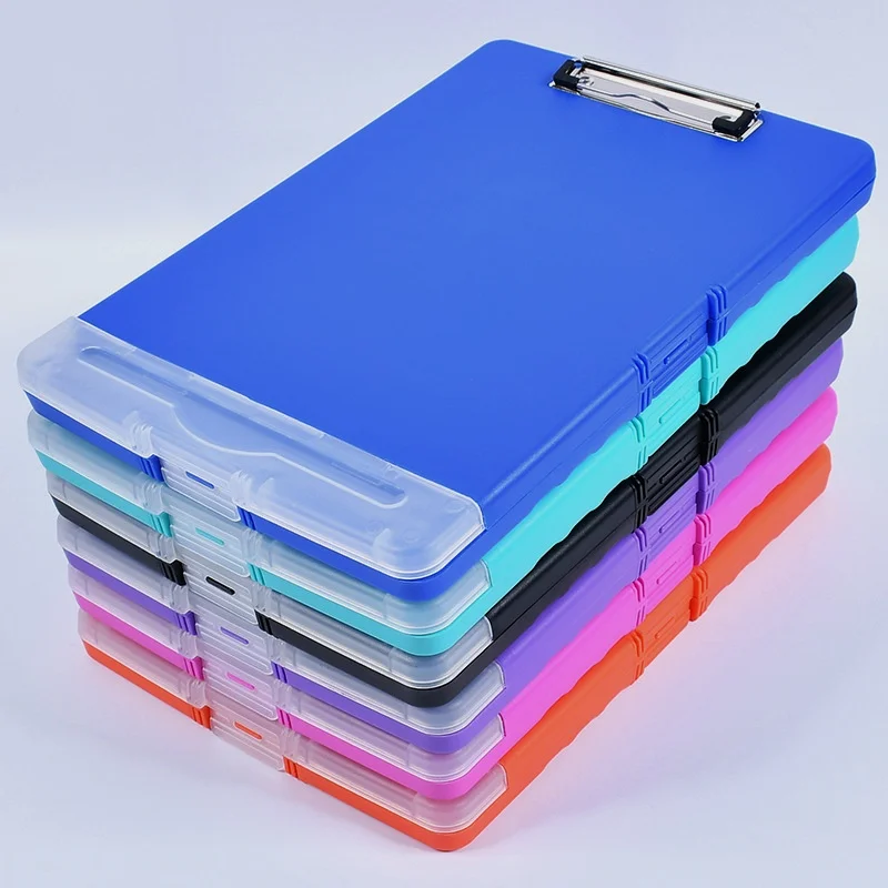 Hot selling Plastic solid color belt hook single force clip writing tablet clip file box board clip