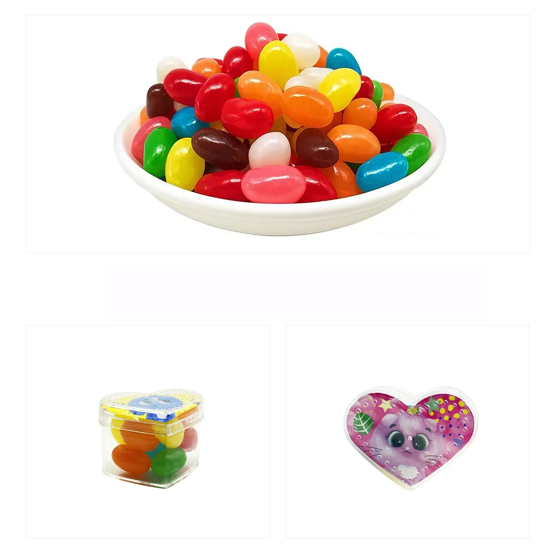 High Quality Fruity Delicious Crispy Jelly Bean Love Box Private Label Candy Colorful Assorted Fruit Jelly Bean