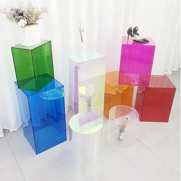 Стеллаж для демонстрации одежды, высокий и низкий Прозрачный квадратный выставочный стеллаж для женской обуви, акриловый шкаф