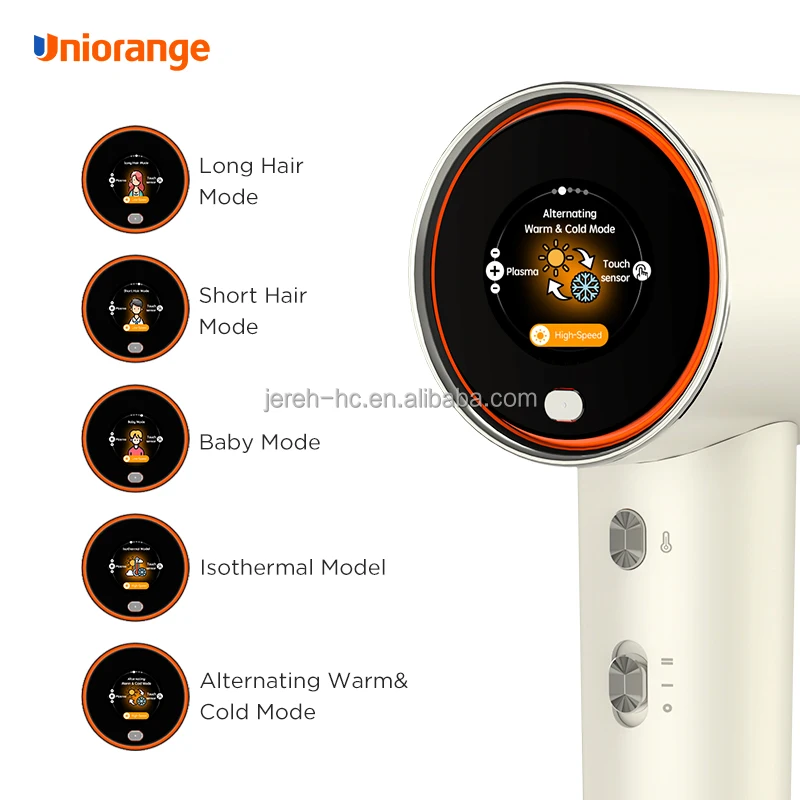 Uniorange 1 billion Plasma ion professional salon Hair Dryer with intelligent temperature Control and LCD Screen & Designed icon
