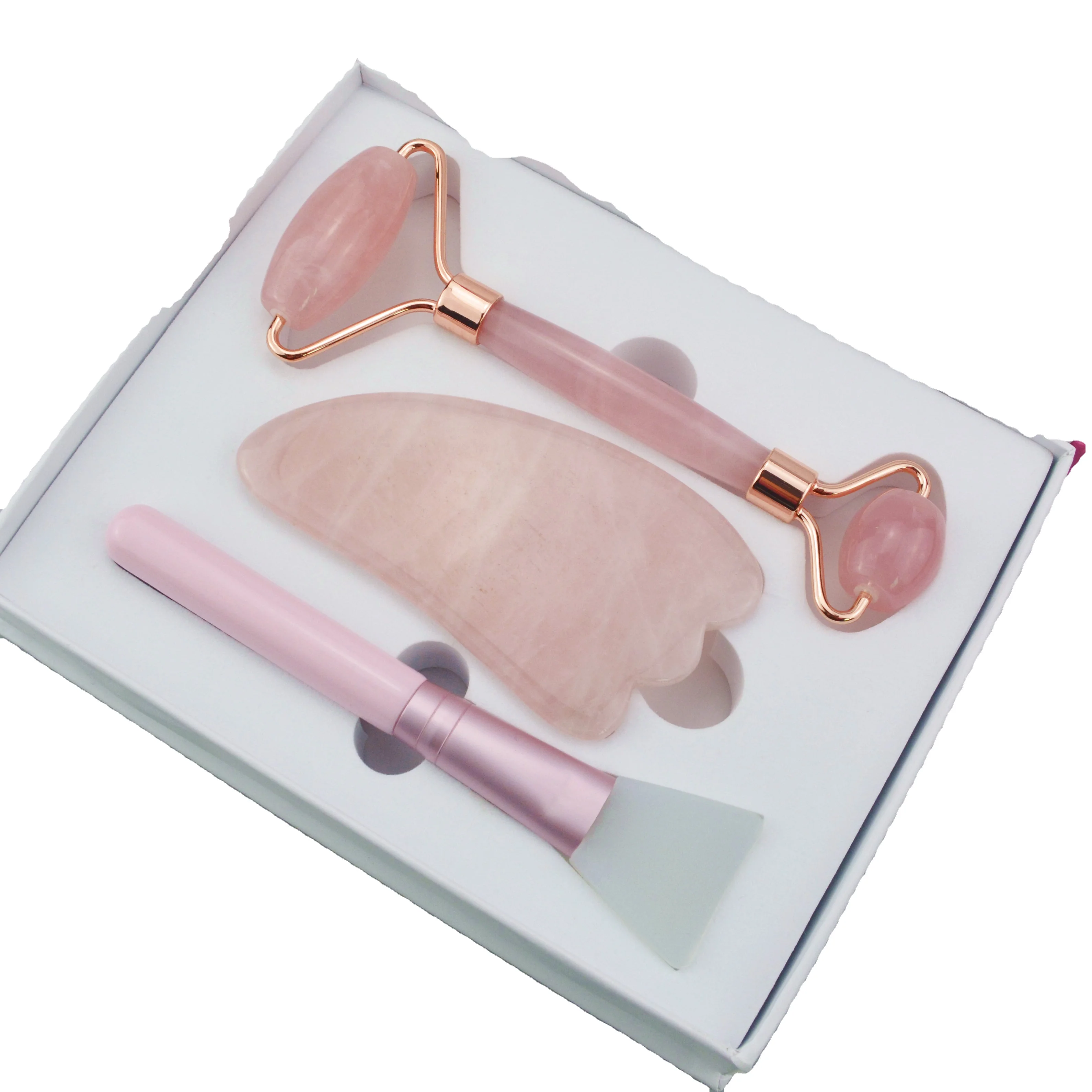 Hot selling Jade Roller Set with Brush Noiseless Jade Roller