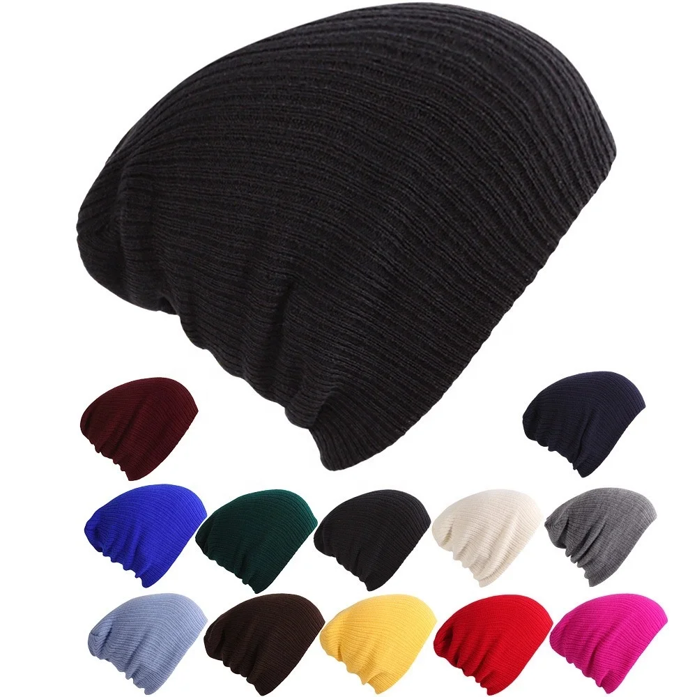
KENSHELLEY Amazon Western Style Cheap Beanie Hat Plain Pure Color Simple Beanie Hat Classic Stripes Pattern Knitted Beanie Hat 