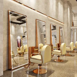 High Quality Barber Hairdressing Salon Mirror Floor Upright Large Full Length Mirror Led Beauty Salon Mirror