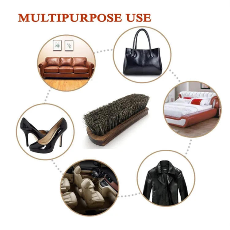 Высококачественная вогнутая щетка из конского волоса с деревянной ручкой, щетка для детейлинга автомобиля, щетка для кожи, сиденья и ковра