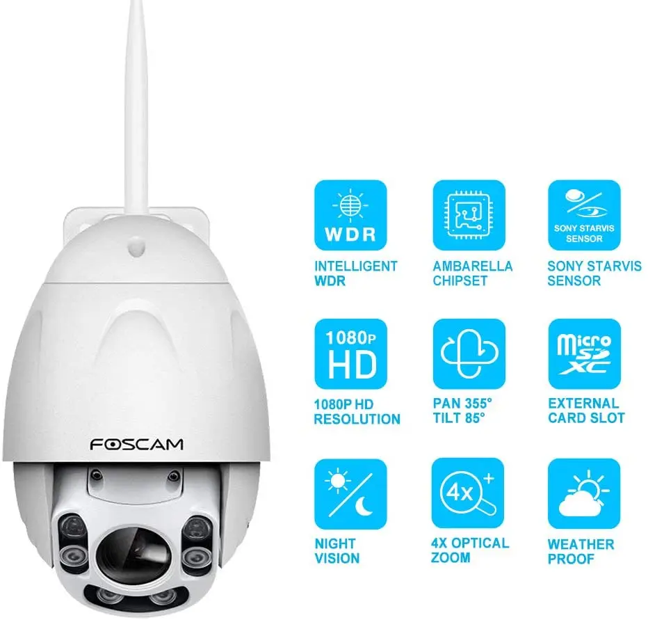  Камера видеонаблюдения Foscam FN9928P 1080P водонепроницаемая с датчиком starvis 60