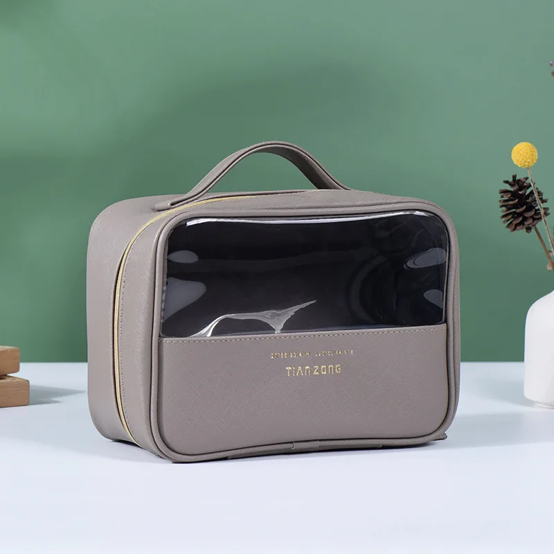 Set Case Hanging Travel Leather Luxury Cosmetic Toiletry Bag for Men and Women