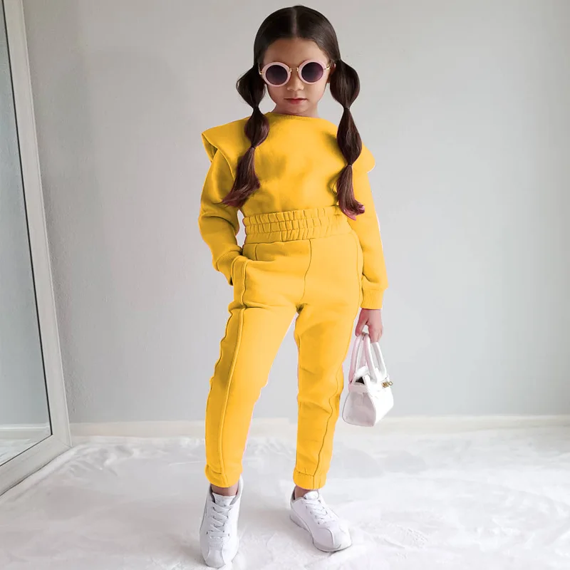 2024 Kids Tracksuits Sets Girls Sports Wear Spring Toddler Long Sleeve Sweatshirt Kids Fall 2pcs Pullover For Girls 2-7 Years